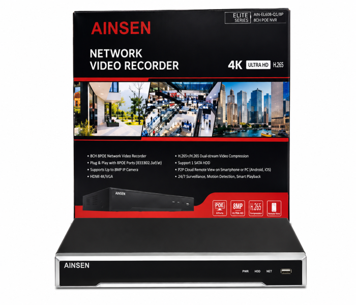 16-ch PoE 1U K Series AINSEN ELITEX 4K NVR